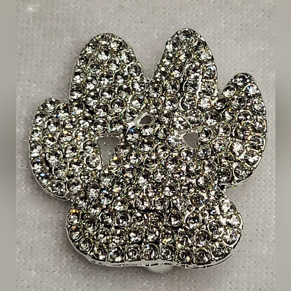 New Crystal Rhinestone Paw Print Brooch / Pin